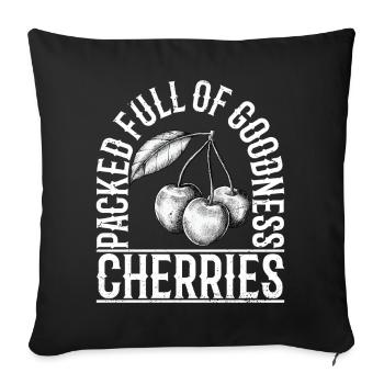 Rempli de cerises de qualité - Housse de coussin décorative 45 x 45 cm - noir - Devant