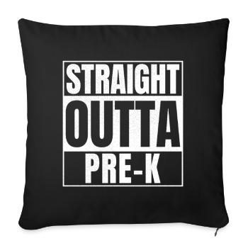 STRAIGHT OUTTA Pre-k - Sofakissenbezug 45 x 45 cm - Schwarz - Vorne