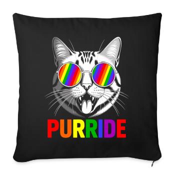 Purride Cat Rainbow Shades - Sofa pillowcase 17,3'' x 17,3'' (45 x 45 cm) - black - Front