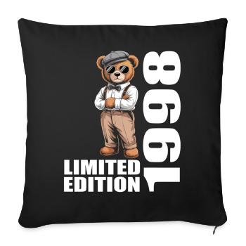 1998 Édition Limitée Ours Anniversaire 1998 - Housse de coussin décorative 45 x 45 cm - noir - Devant