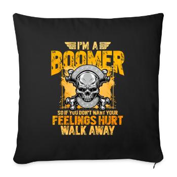 Je suis un Boomer Skull Saying - Housse de coussin décorative 45 x 45 cm - noir - Devant