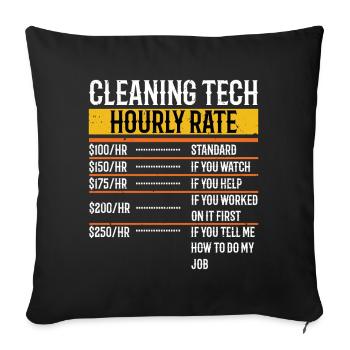 Cleaning Tech Hourly Rate Housekeeping - Sofa pillowcase 17,3'' x 17,3'' (45 x 45 cm) - black - Front
