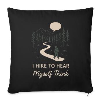 Solo Camping Introverti Campeur Calme - Housse de coussin décorative 45 x 45 cm - noir - Devant