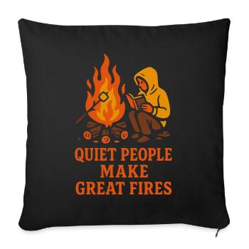 Solo Camping Introverti Campeur Calme - Housse de coussin décorative 45 x 45 cm - noir - Devant