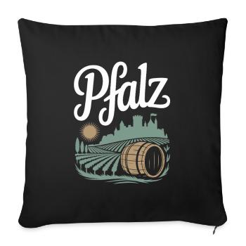 Rhineland-Palatinate Home Palatinate Vineyards Palatinate - Sofa pillowcase 17,3'' x 17,3'' (45 x 45 cm) - black - Front