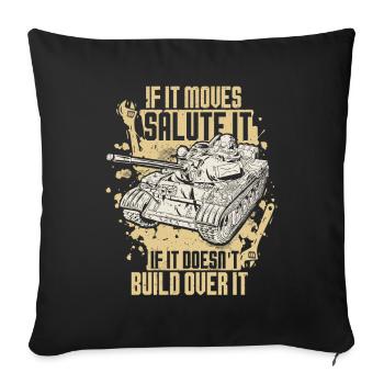 Mécanicien militaire - Housse de coussin décorative 45 x 45 cm - noir - Devant