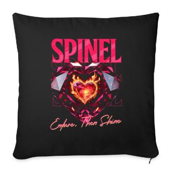Birthstone August Spinel - Sofa pillowcase 17,3'' x 17,3'' (45 x 45 cm) - black - Front