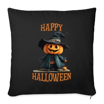 Kuerbishexe - Happy Halloween - Sofa pillowcase 17,3'' x 17,3'' (45 x 45 cm) - black - Front