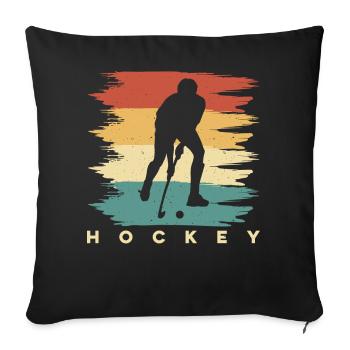 Hockey Hockey sur glace Cadeau pour joueur de hockey sur glace - Housse de coussin décorative 45 x 45 cm - noir - Devant
