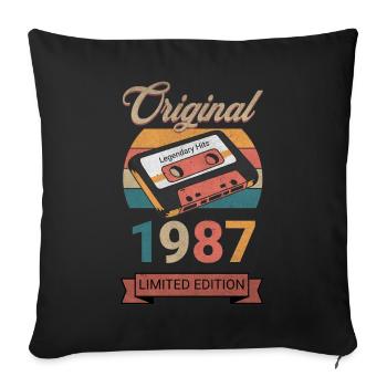 Original 1987 Édition Limitée Cadeau d’Anniversaire - Housse de coussin décorative 45 x 45 cm - noir - Devant