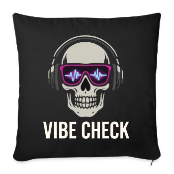 Crâne Neon Vibe Check – Skull Edition - Housse de coussin décorative 45 x 45 cm - noir - Devant