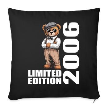 2006 Édition Limitée Ours Anniversaire 2006 - Housse de coussin décorative 45 x 45 cm - noir - Devant