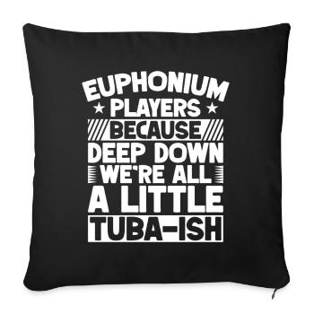 Baryton, nous sommes tous un peu tuba - Housse de coussin décorative 45 x 45 cm - noir - Devant