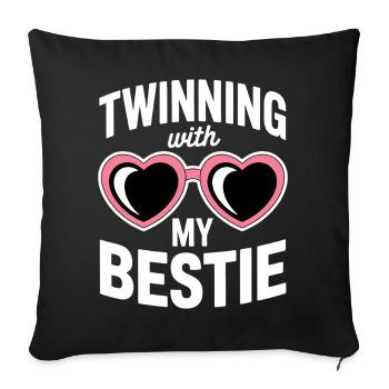 Best Friend Saying Funny Partner Look Gift - Sofa pillowcase 17,3'' x 17,3'' (45 x 45 cm) - black - Front