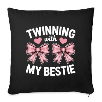 Best Friend Saying Funny Partner Look Gift - Sofa pillowcase 17,3'' x 17,3'' (45 x 45 cm) - black - Front
