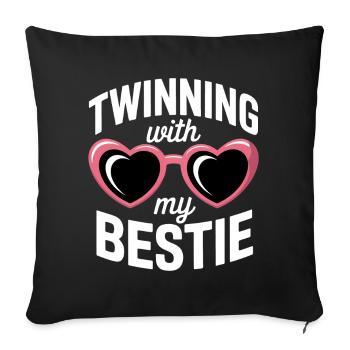 Best Friend Saying Funny Partner Look Gift - Sofa pillowcase 17,3'' x 17,3'' (45 x 45 cm) - black - Front