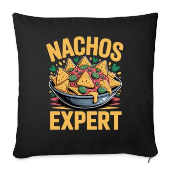 Expert en nachos pour les amateurs de nachos - Housse de coussin décorative 45 x 45 cm - noir - Devant