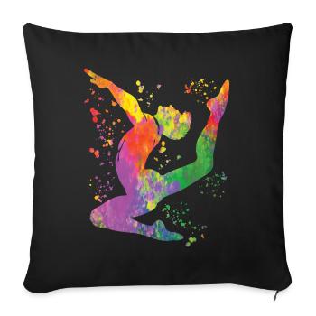 Gymnastics Floor Artistic Gymnastics - Sofa pillowcase 17,3'' x 17,3'' (45 x 45 cm) - black - Front