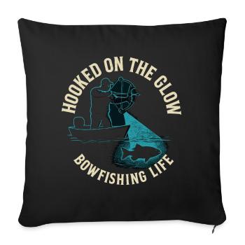 Accro à l’aventure de pêche à l’arc Glow - Housse de coussin décorative 45 x 45 cm - noir - Devant