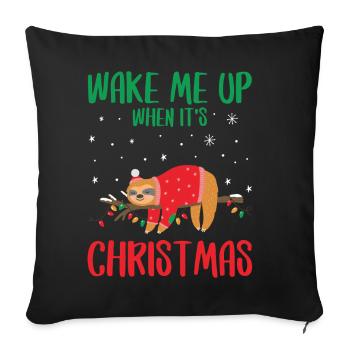 Réveille-moi quand c’est Noël - Housse de coussin décorative 45 x 45 cm - noir - Devant