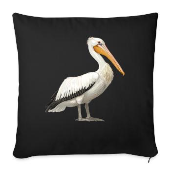 Pelicans Pelican - Sofa pillowcase 17,3'' x 17,3'' (45 x 45 cm) - black - Front
