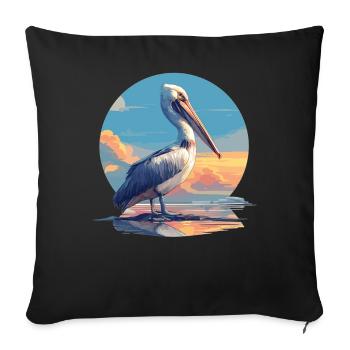 Pelicans Pelican - Sofa pillowcase 17,3'' x 17,3'' (45 x 45 cm) - black - Front
