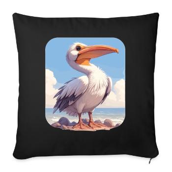 Pélicans Pélican - Housse de coussin décorative 45 x 45 cm - noir - Devant