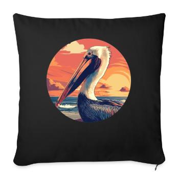 Pelicans Pelican - Sofa pillowcase 17,3'' x 17,3'' (45 x 45 cm) - black - Front