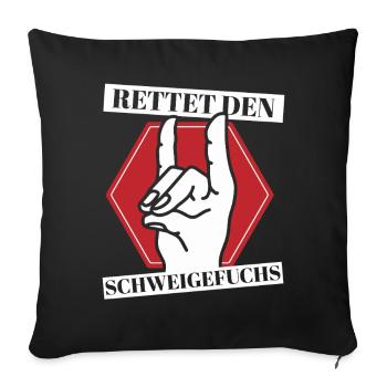 Schweigefuchs Lehrer Grundschule Kindergarten - Sofakissenbezug 45 x 45 cm - Schwarz - Vorne