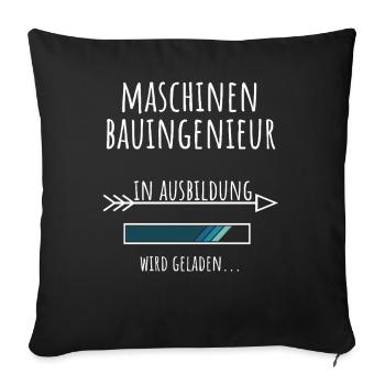Ingénieur mécanique Études de génie mécanique Profession - Housse de coussin décorative 45 x 45 cm - noir - Devant