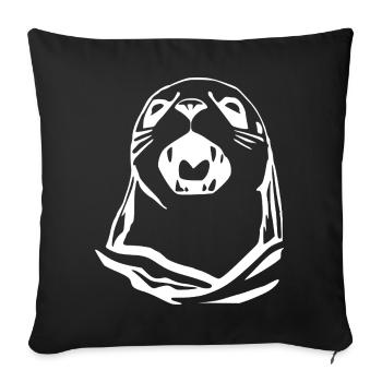 Cadeau de t-shirt Seal Seal - Housse de coussin décorative 45 x 45 cm - noir - Devant