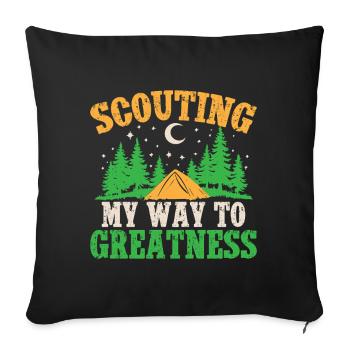 Chef scout Mon chemin vers la grandeur Scout - Housse de coussin décorative 45 x 45 cm - noir - Devant
