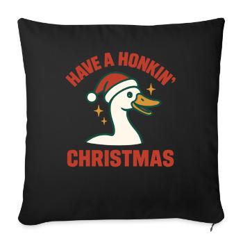 L’oie de Noël klaxonne Noël - Housse de coussin décorative 45 x 45 cm - noir - Devant