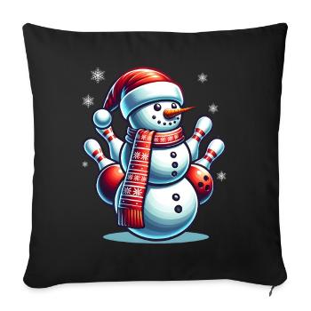 BOwling Christmas Sports Santa Claus - Sofa pillowcase 17,3'' x 17,3'' (45 x 45 cm) - black - Front