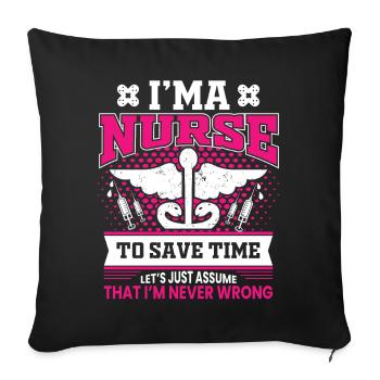 infirmier - Housse de coussin décorative 45 x 45 cm - noir - Devant