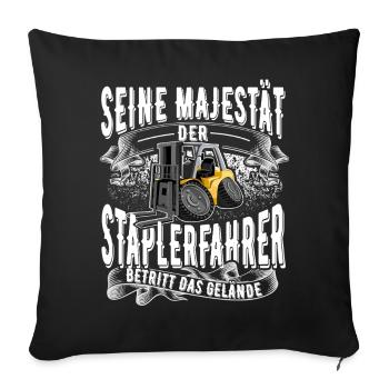 Forklift driver - Sofa pillowcase 17,3'' x 17,3'' (45 x 45 cm) - black - Front