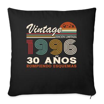 30ème Anniversaire 30 Ans Millésime 1996 - Housse de coussin décorative 45 x 45 cm - noir - Devant