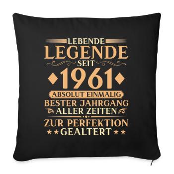 Vintage 1961 Birthday 65 Years Gift - Sofa pillowcase 17,3'' x 17,3'' (45 x 45 cm) - black - Front