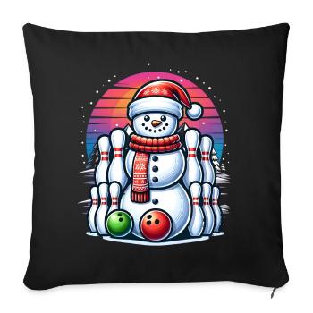 BOwling Christmas Sports Santa Claus - Sofa pillowcase 17,3'' x 17,3'' (45 x 45 cm) - black - Front