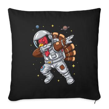 Astronaut duck in space - Sofa pillowcase 17,3'' x 17,3'' (45 x 45 cm) - black - Front