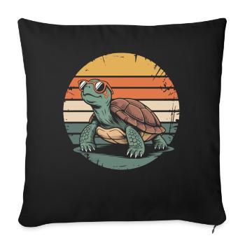 Tortue - Housse de coussin décorative 45 x 45 cm - noir - Devant