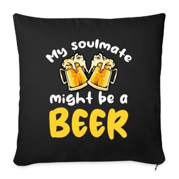 Mon âme sœur pourrait être la bière - Housse de coussin décorative 45 x 45 cm - noir - Devant