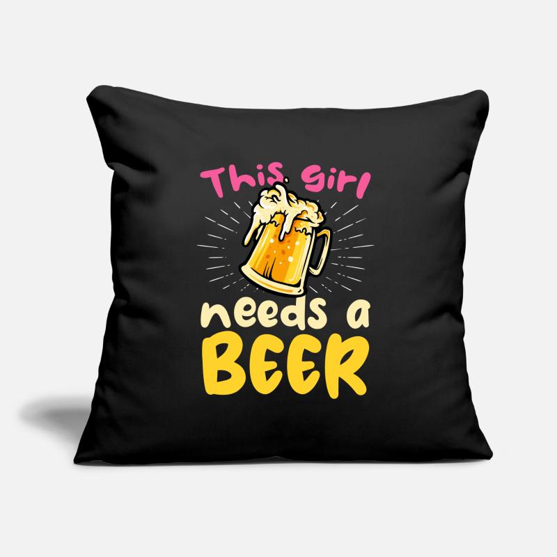Dieses Mädchen braucht ein Bier Sofakissenbezug 45 x 45 cm