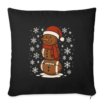 FOotball Christmas Sports Santa Claus - Sofa pillowcase 17,3'' x 17,3'' (45 x 45 cm) - black - Front