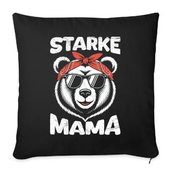 Future maman OURS MAMAN FORTE Drôle - Housse de coussin décorative 45 x 45 cm - noir - Devant