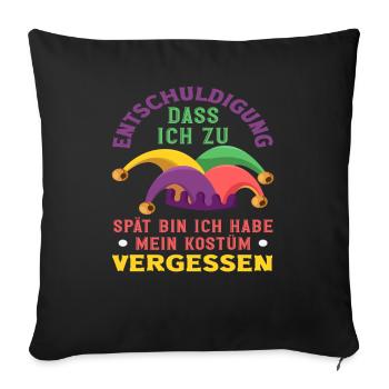 Costume Forgotten Funny Carnival Helau Carnival - Sofa pillowcase 17,3'' x 17,3'' (45 x 45 cm) - black - Front