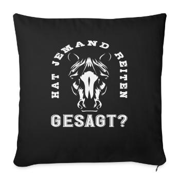 Pferdemädchen Reiten Hobby Reiter - Sofakissenbezug 45 x 45 cm - Schwarz - Vorne