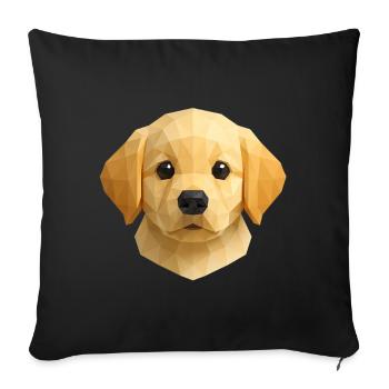 Cute Golden Retriever Puppy – Polygon Dog Design - Sofa pillowcase 17,3'' x 17,3'' (45 x 45 cm) - black - Front