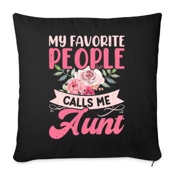 Tante Cadeau Meilleure Tante Du Monde - Housse de coussin décorative 45 x 45 cm - noir - Devant