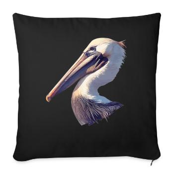 Pelicans Pelican - Sofa pillowcase 17,3'' x 17,3'' (45 x 45 cm) - black - Front